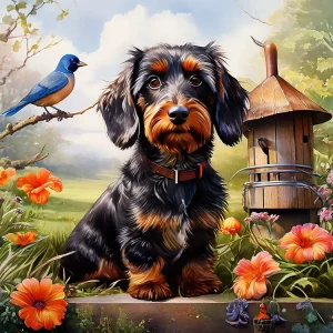 Animal Dog (velvet cloth) AB diamond full round/square diamond painting (Aspect ratio 1:1)