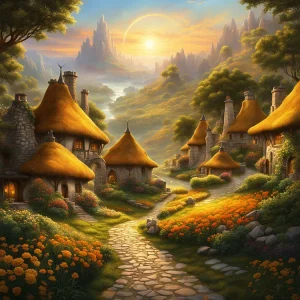 Rustic village (velvet cloth) AB diamond full round/square diamond painting (Aspect ratio 1:1)