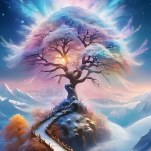 Fantasy Landscape plant tree (velvet cloth) AB diamond full round/square diamond painting (Aspect ratio 2:3)