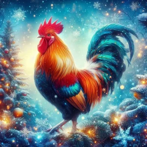 Animal Rooster (velvet cloth) AB diamond full round/square diamond painting (Aspect ratio 1:1)