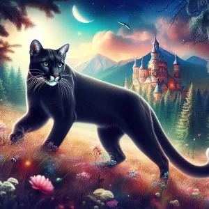 Animal Panther (velvet cloth) AB diamond full round/square diamond painting (Aspect ratio 1:1)